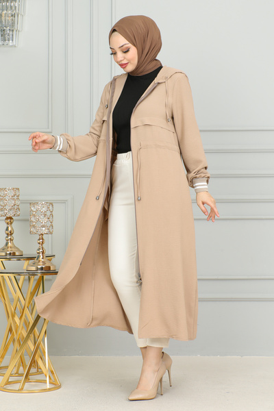 MARFİM Γυναικείο καπάκι αερόβιας πριονίσματος - μανίκι με ραβδώσεις και κουκούλα