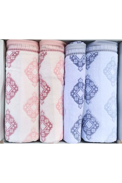 Özdilek BOUCHE GRAY-PINK BEST SET HAMAMAM SET