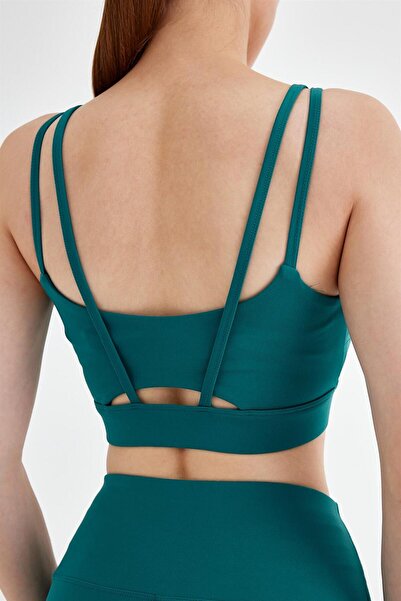 GRAB Women's Petrol Laser Cut Sports Bra