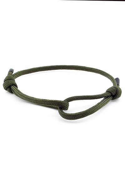 Solfera Khaki Green Paracord Adjustable Lacing Men's Bracelet M050D