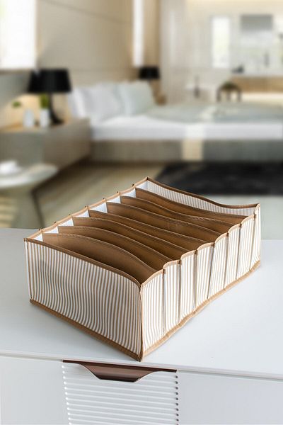 Serstil Συρτάρι 8 θέσεων Μπεζ ριγέ Organizer Organizer Xlarge 30 X 39 X 14