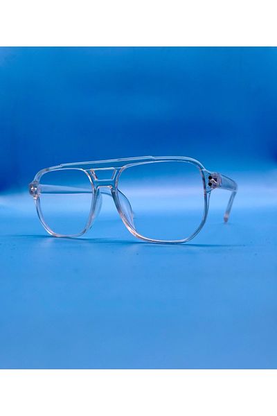 Block Blue Blue Light Protection, Pilot Model Transparent Bone, Numberless Glasses