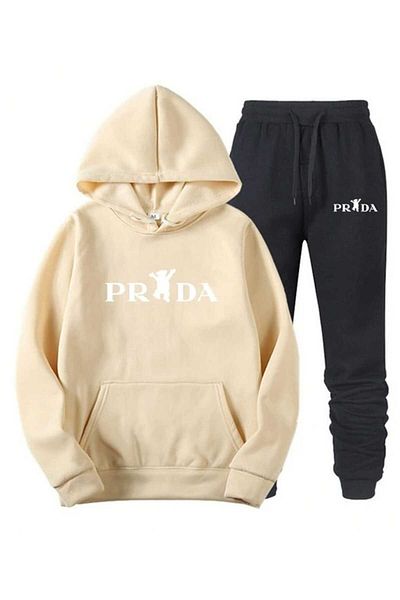 PERISENSE Unisex Γυναικείες ανδρικές φόρμες Oversize PR με στάμπα με κουκούλα στο κάτω μέρος