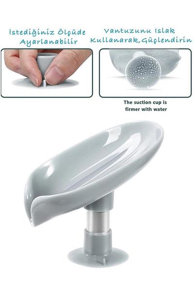 optana Suction Cup Soap Dish with Water Drain Non-Slip Drain Soap Sponge Holder