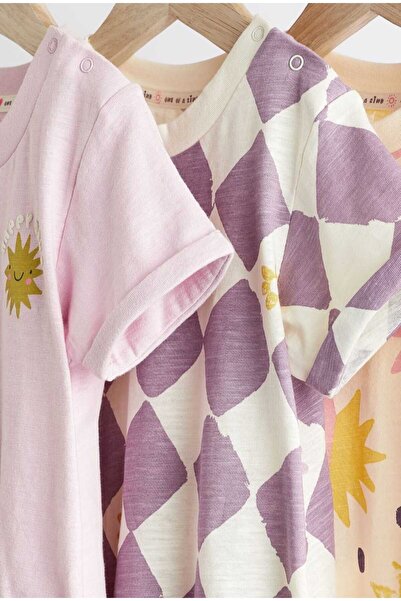 Next Baby 100% Cotton Sun Patterned 3 Piece Romper Set
