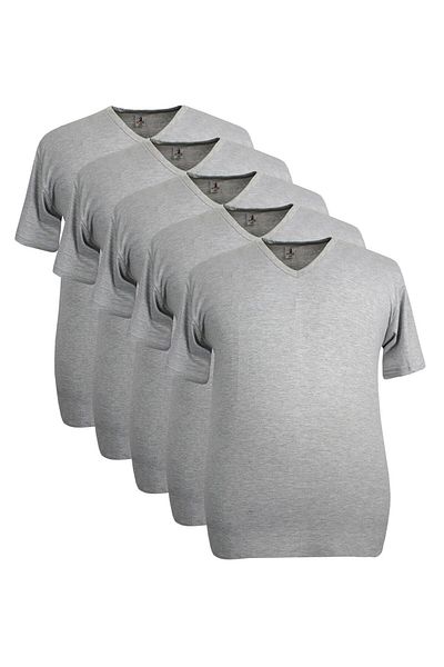 marufshop Εσώρουχο 5 τεμαχίων Plus Size V λαιμόκοψη Γκρι