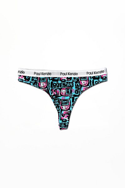 Paul Kenzie Patterned Women's String Panties - Unique Effect - Love Bunny