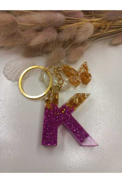 demirbasavm سلسلة مفاتيح إيبوكسي K مصنوعة يدويًا