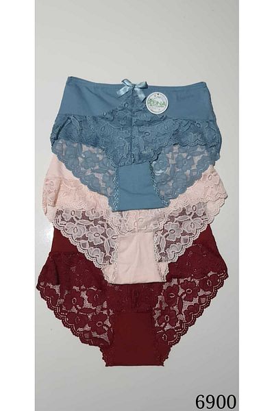 Leylim 5 Pack Large Size Front and Back Tulle Bikini Panties