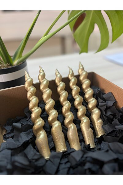 ESHOMEDESIGN Gold burgu şamdan mum