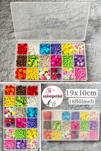 Salsepetial Renkli Boncuklar Takı Seti Oyuncak Kolye Bileklik Yapma Set Kendi...