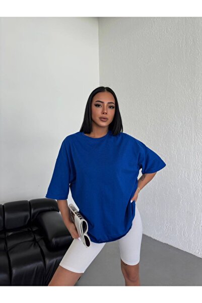 Buteks jacard Nou albastru cobalt Albastru Unisex supradimensionat guler rotu...