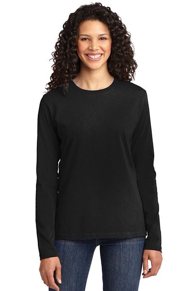 ROCKANDROLL Plain Black, Anthracite, White Long Sleeve Crew Neck Women's Combed Cotton T-shirt 3 Pack Eco Pack