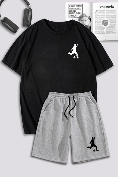 macklin Unisex γυναικείο ποδοσφαιριστή ανδρών με εμπριμέ μπλουζάκι και σορτς αθλητικής φόρμας