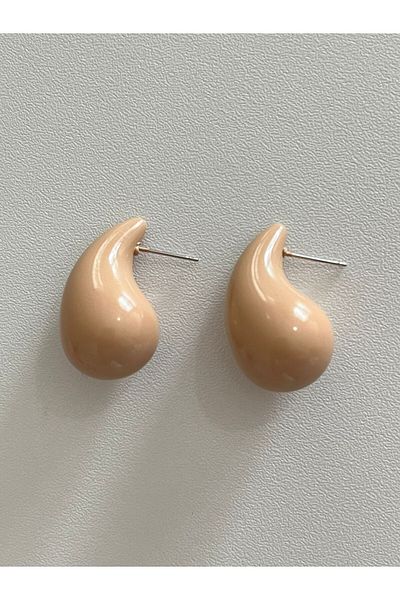 Rachel Beige Drop Model Earrings-3 cm