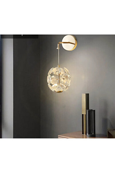 burenze Luxury Exclusive Crystal Led Aplik Kristal Taşlı Aplik Gold Sarı Kademeli 3 Renk