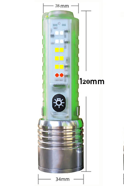 tusah Şarjlı El Feneri 30w Gövdeden Rgb Özelliği Ve Mıknatıslı pt-8430