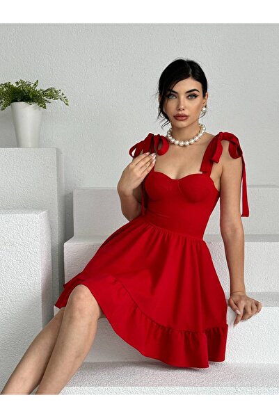 conconmoda Kadın Mini Mezuniyet Atlas Elbise