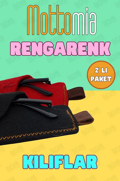 mottomia Double 2 Colors Black and Red Felt 100% Handmade Sun and Reading Glasses Case