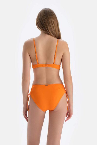 Dagi Orangefarbene Bikinihose mit gerafften Seitendetails