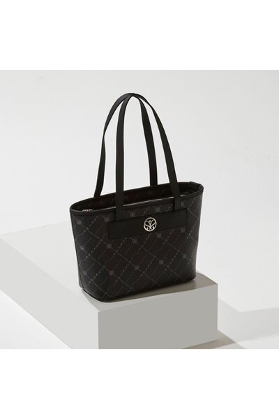 ipekevi Siyah Monogram Tote Çanta