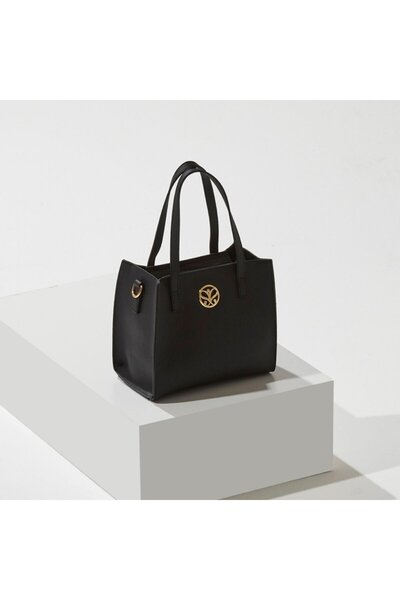 ipekevi Siyah Askılı Mini Tote Çanta