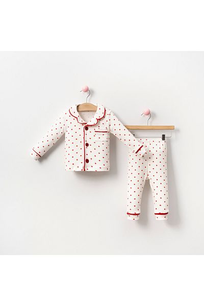 ENİA BABY Baby Girl Heart Patterned Pajama Set