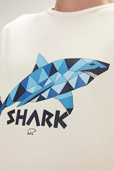 Bad Bear Shark T-shirt White Printed Men's T-Shirt