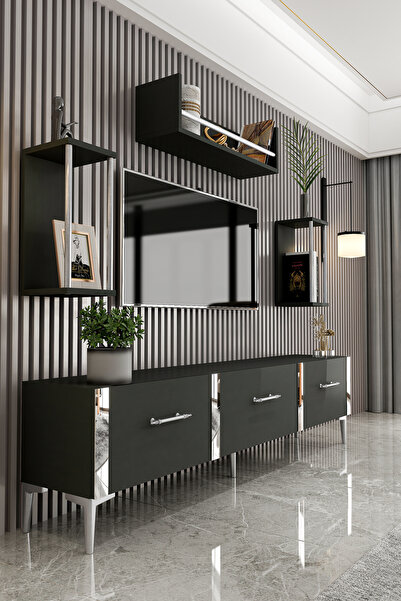 Givayo Mobilya Laura Tv Ünitesi Antrasit Gümüş