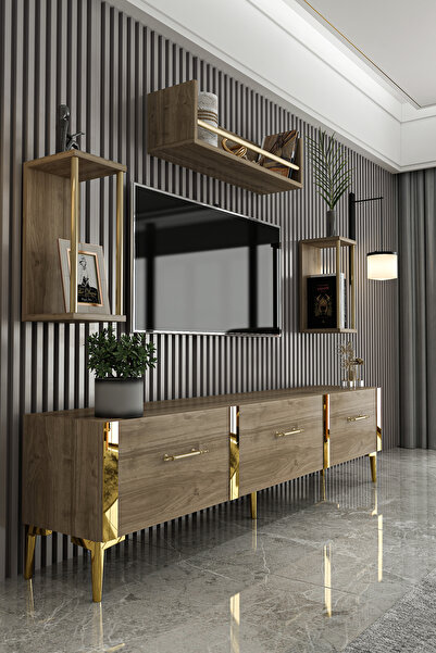 Givayo Mobilya Laura Tv Ünitesi Ceviz Gold