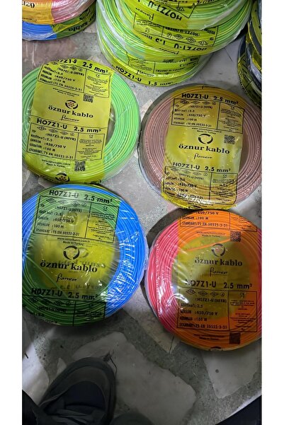 ÖZNUR Nhxmh Yanmaz Kablo 2.5 Luk Sarı Yeşil Öznur