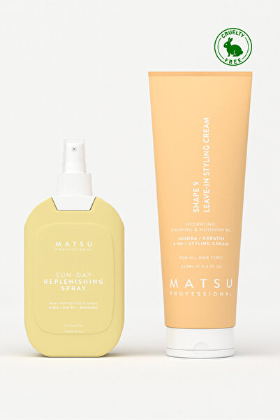 MATSU Sun Day Isıya Karşı Koruyucu Saç Bakım Spreyi Ve Shape 9 Durulanmayan Ş...