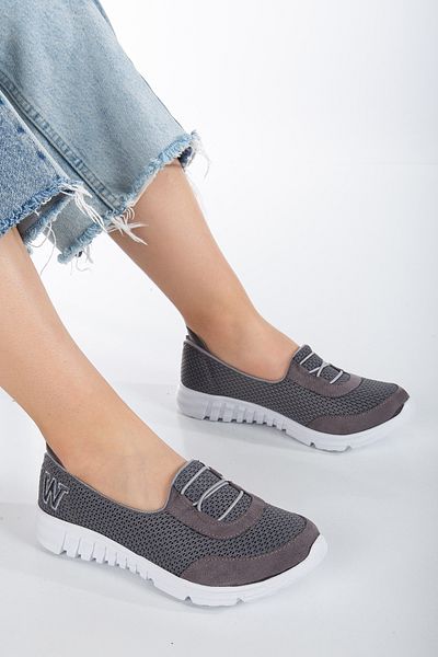 wefashion Women's Orthopedics Grey-White Elastic Walking Shoes