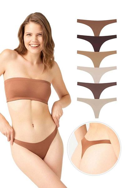 Cottonhill Lasergeschnittene Damen-Tangas im 6er-Pack