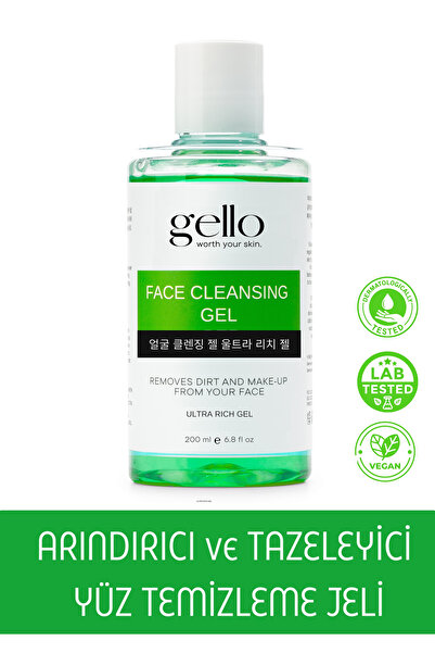 GELLO Yüz Yıkama Köpüğü Canlandırıcı Ve Tazeleyici Yüz Temizleme Jeli Yüz Yıkama Jeli 200 Ml.