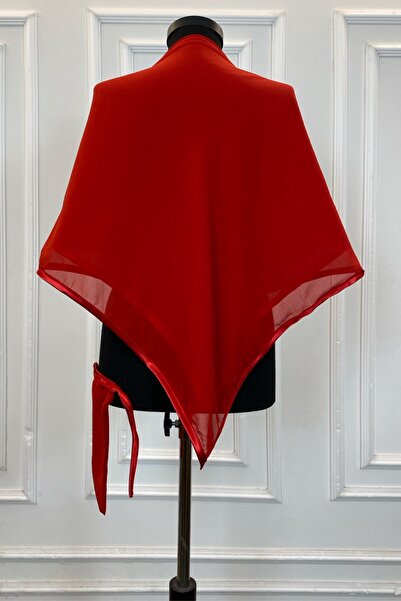 ZEYMERADE Kırmızı Şifon Lüks Damat Omuz Örtüsü Şalı, Sade Model, Sağdıç Nedim...