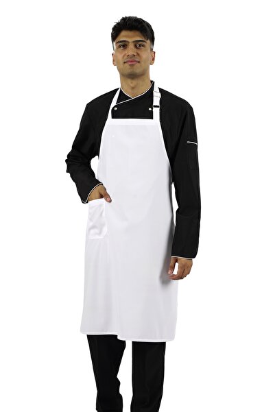 SEZA TEKSTİL Cook Waiter Chef Barista Cafe Apron Kitchen Apron with Pockets (...