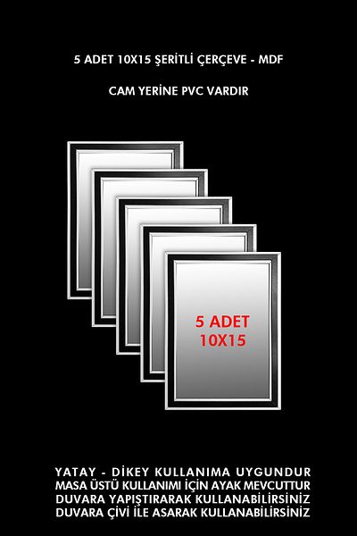 yhfoto 5 BUCĂȚI CADRU 10X15 - CADRU FOTO CU BĂNETE - MDF