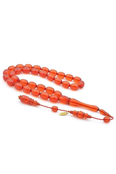 Murty99 Mărgele de rugăciune din chihlimbar tăiate cu migdale portocalii - se...