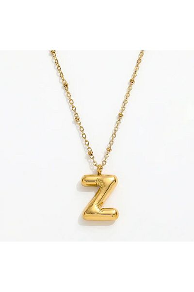 Rachel Gold Balloon 'Z' Letter Steel Necklace-46 cm