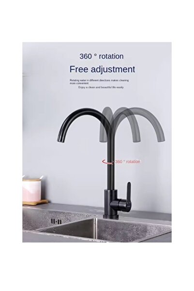 FLEKO BATARYA FLEKO BLACK 360 DEGREE ROTATABLE SINK BATTERY