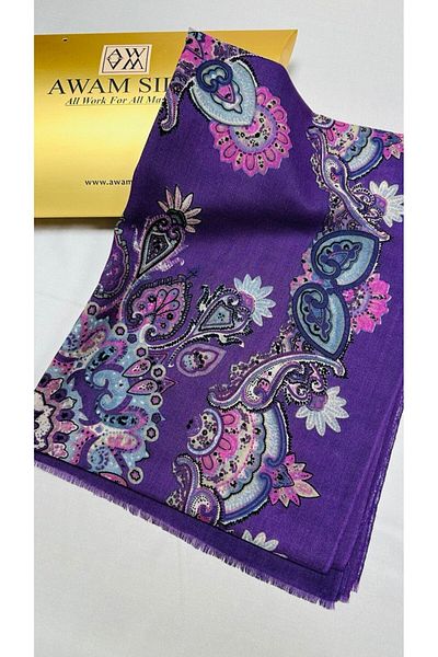 AWAM SILK 100% Pure Wool Shawl 170*60cm