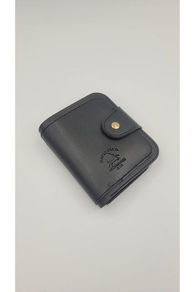 DAVID POLO Women's David Polo Black Multi-Compartment Mini Size Quality Soft Wallet