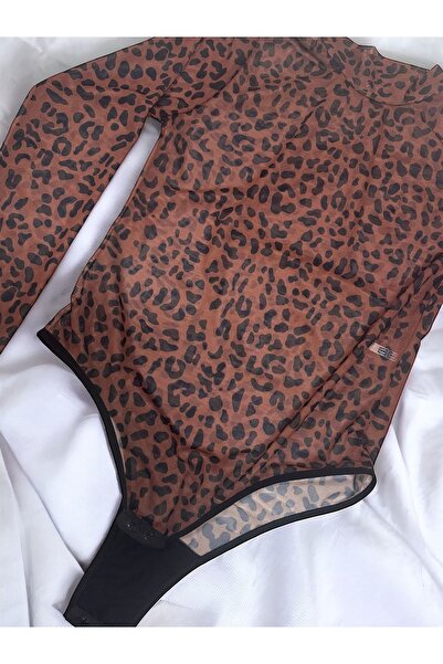 diamor secret Γυναικεία μπλούζα από τούλι με λεοπάρ σχέδιο