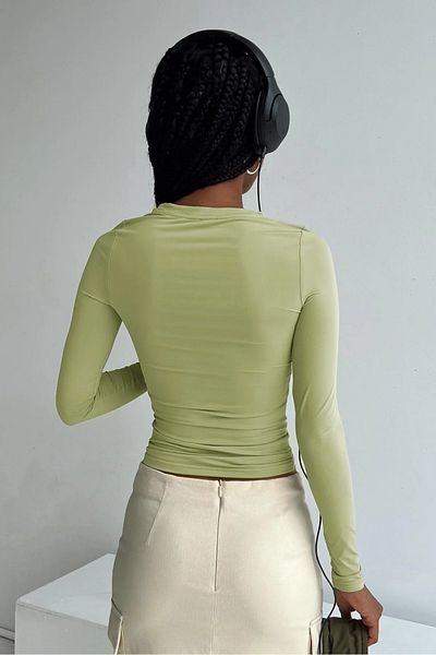 World Fashion Trends طاقم الرقبة الأساسية طويلة الأكمام الجسم