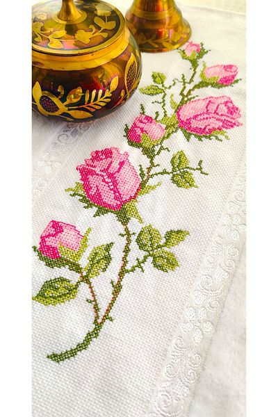 Z&N STYLE Mom Ribella 50x90 CmJacquard Cross Stitch Embroidered Dowry Luxury Towel Set 6 Pieces