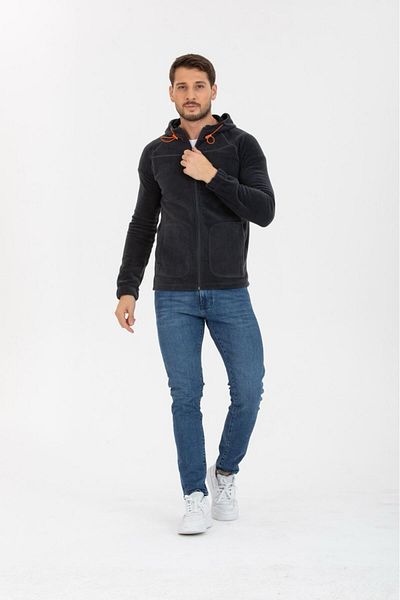 FBI Anthracite Fleece Double Pocket Zippered -95075