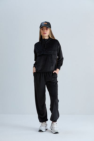 forte bella Black Hooded Women's Tracksuit Set