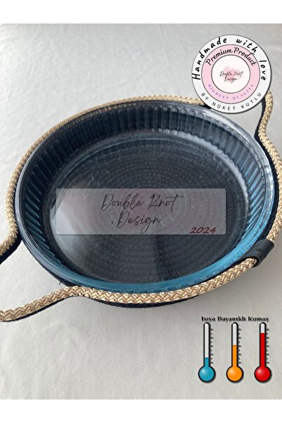 DOUBLE KNOT DESİGN 26 Cm Yuvarlak Nihale Sepet, Güveç Kabı / Borcam Kabı,kase...