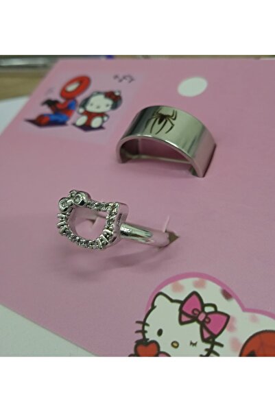 Shopiolog Hello Kitty Spiderman Sevgili Çift Arkadaşlık Yüzük (Ayarlanabilir ...